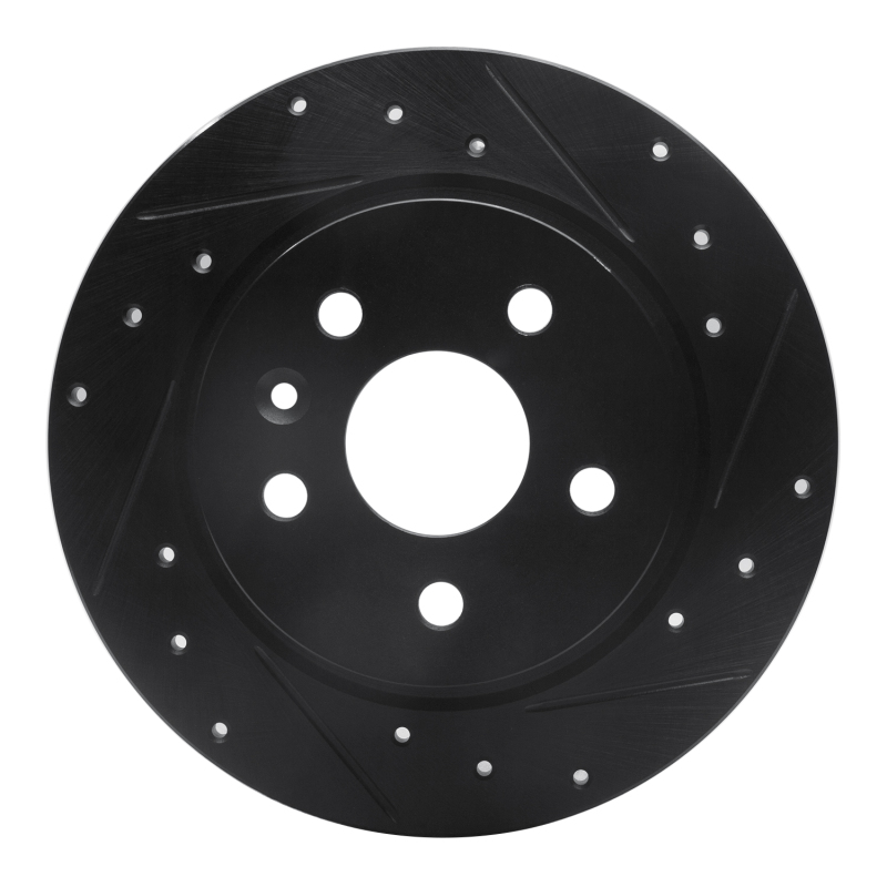 Buick Encore Brake Rotor (1) - Rear Right - R1 Concepts - Drilled & Slotted - Black - `11-`22